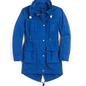 J. Crew 100% Cotton Cinched Waist Utility Coat Jacket - Cobalt Blue | XXS